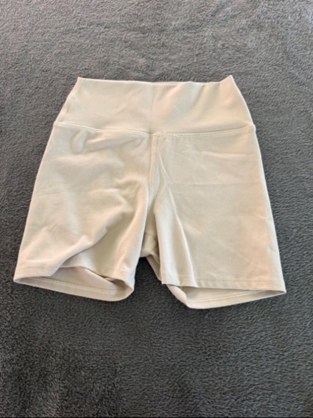 Joah Brown Light Cream High-Waisted Bike Shorts